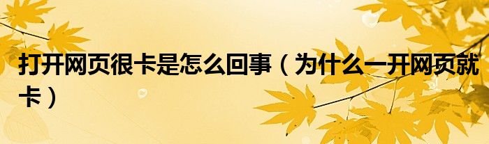 為什么網(wǎng)那么卡
