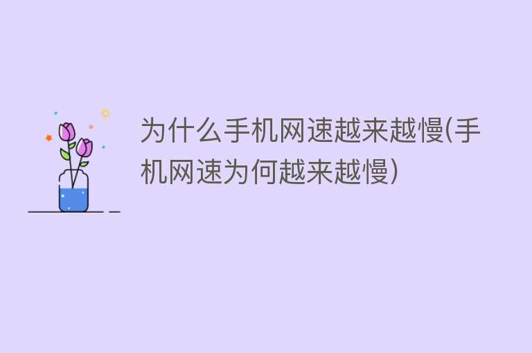 手機(jī)為什么網(wǎng)速慢