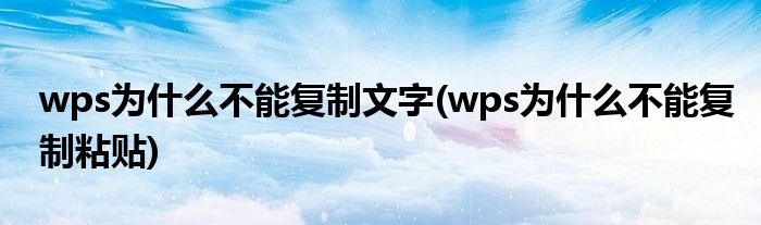 為什么不能復(fù)制粘貼
